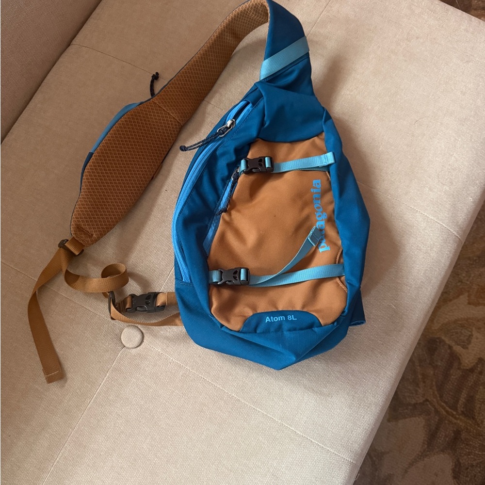 Patagonia Atom Sling Bag - Teal and Tan